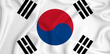 South Korean flag on the background texture