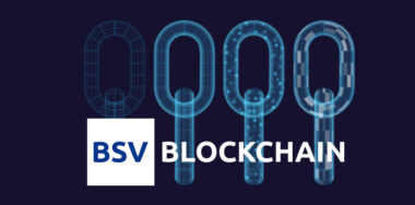 BSV Blockchain logo on set of four chains