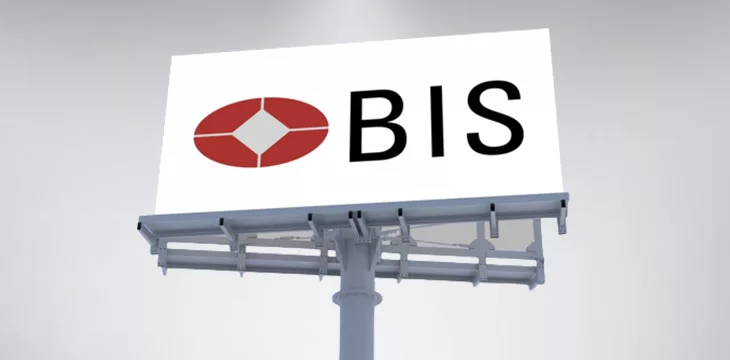 Bank for International Settlements billboard with gray background