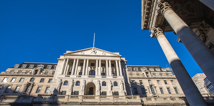 A view of the exterior of The Bank of England