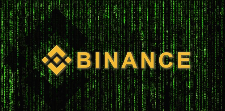 Binance on a crypto currency concept background