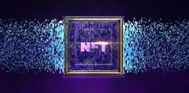 NFT non fungible tokenscrypto art on colorful abstract background