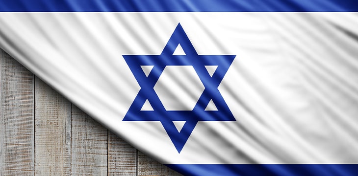 Israel flag of silk, digital background