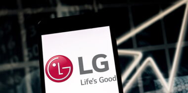 LG Electronics logo on a mobile phone screen
