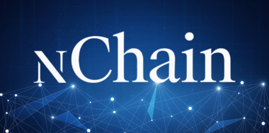 nChain logo in Blockchain technology futuristic hud banner