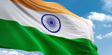India flag waving sky background