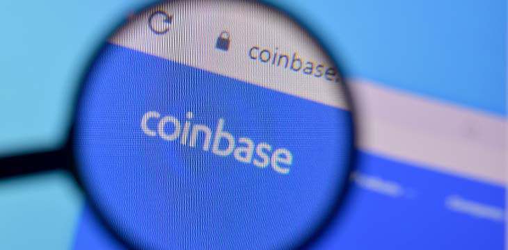 Homepage of coinbase website on the display of PC, url - coinbase.com.