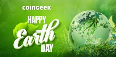 happy earth day in a green background