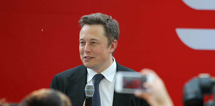 Elon Musk, CEO of Tesla Motors Inc., speaks during a delivery ceremony for Tesla Model S sedan in Beijing.