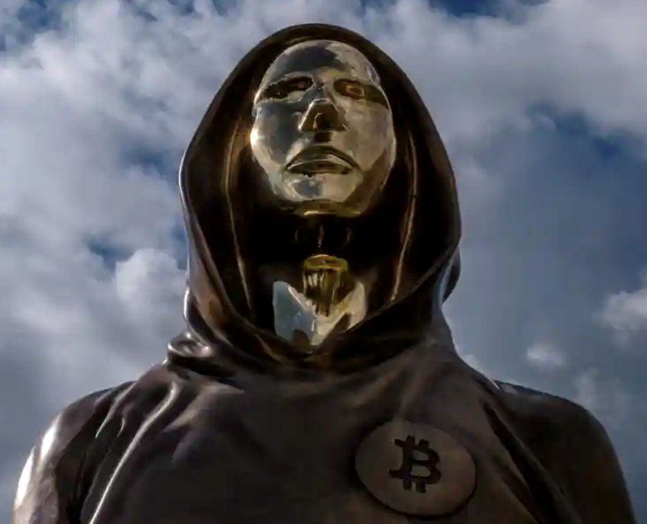 Gold statue of a man in hood