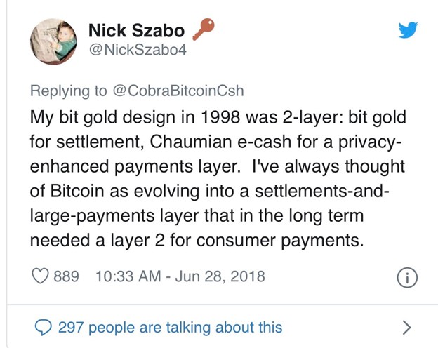 Nick Szabo's twitter post