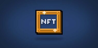 Pixel NFT in art frame background