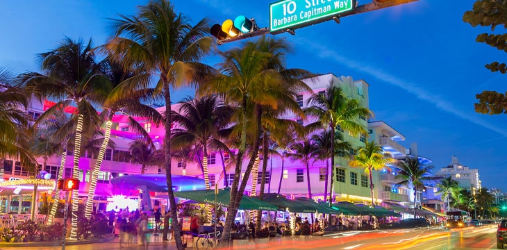 Miami neon lights street