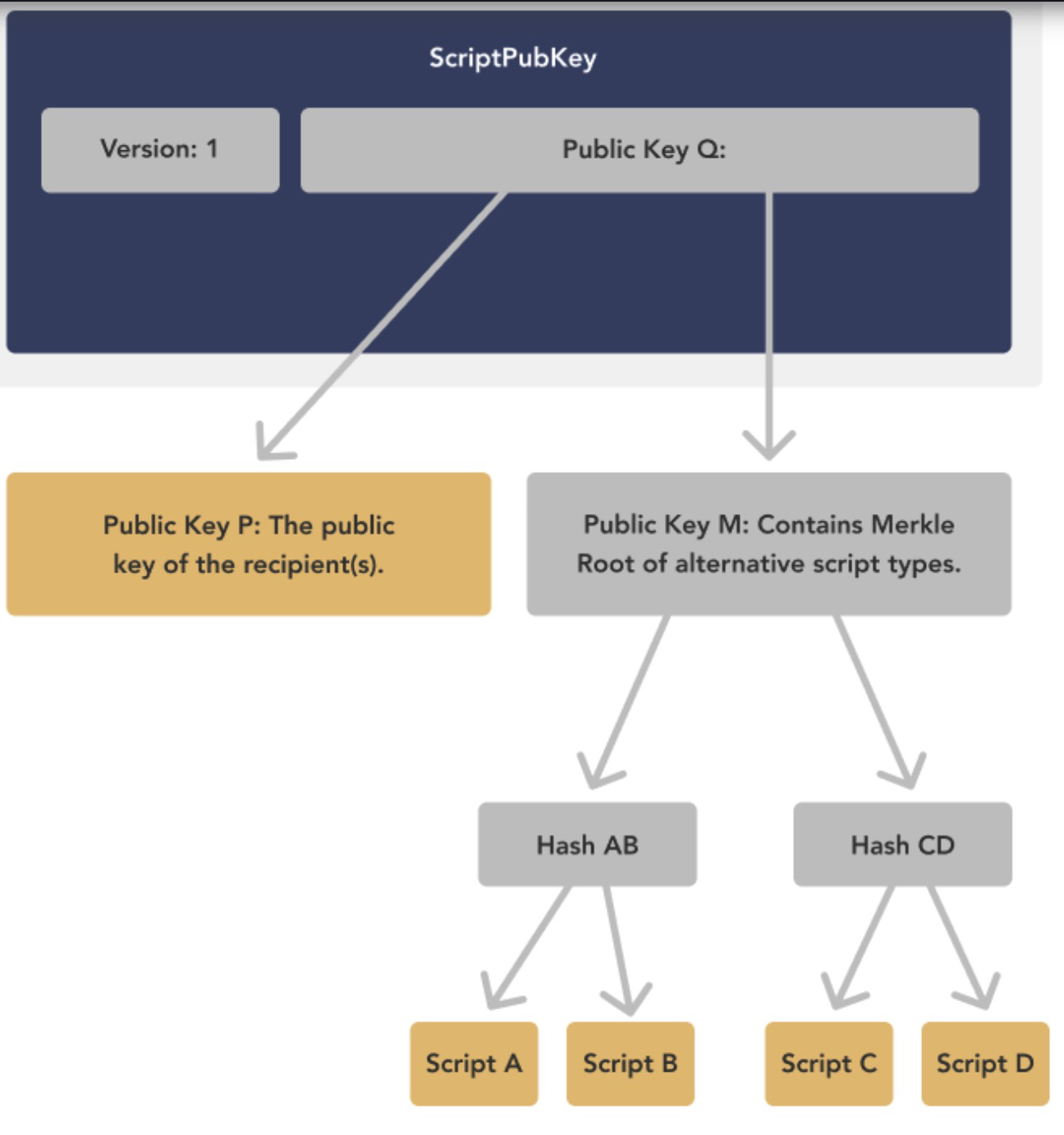 Pay to Taproot: script pubkey