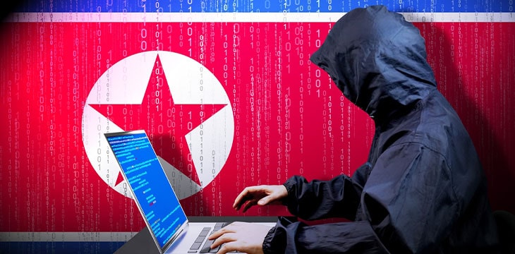 north korean flag and hacker