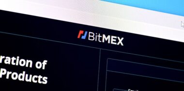 Homepage of bitmex website on the display