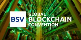 Block reward mining with BSV Global Blockchain Convention logo