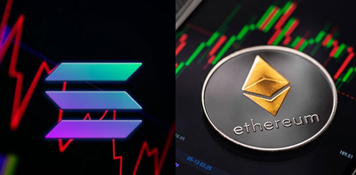 Ethereum and Solana logo