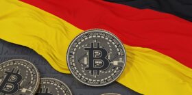 Bitcoin over German Flag