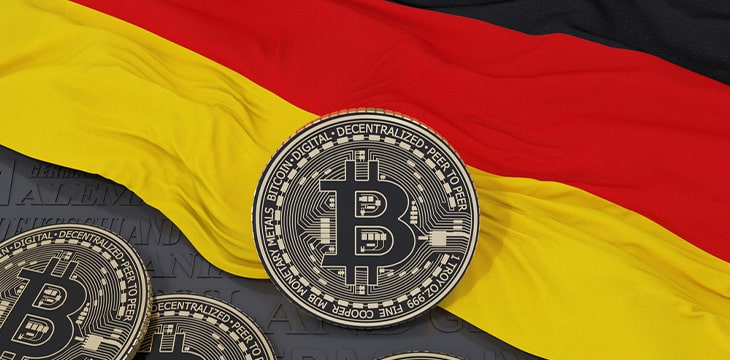 Bitcoin over German Flag