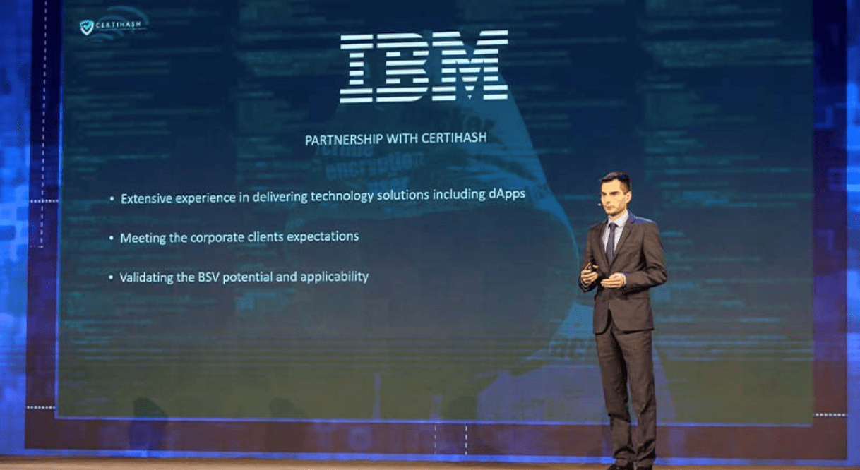 partnership between a BSV company and one of the largest technology companies in the world (IBM)