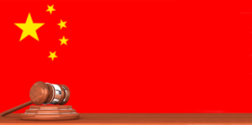 Gavel with Flag of China