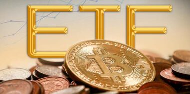 Concept of Bitcoin ETF (Exchange Traded Fund), Stock exchange, Investment, Crypto currency