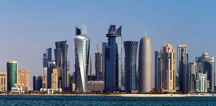 The West Bay City skyline of Doha, Qatar