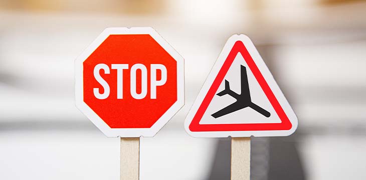 Road sign - caution low-flying aircraft