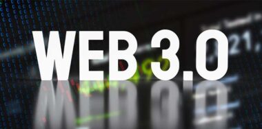 Text Web 3.0 on business background