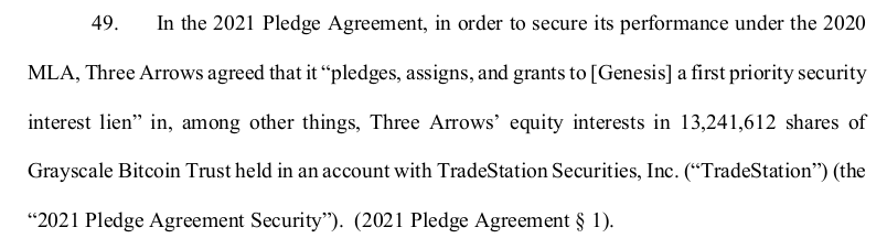 We also know they were pledging securities, GBTC, out of a US broker because the bankruptcy docs tell us directly.