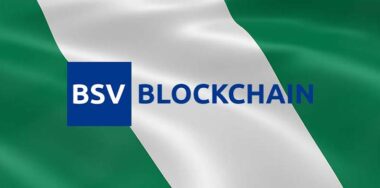 Nigerian flag colors and BSV Blockchain logo