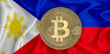 Bitcoin with Philippine flag background