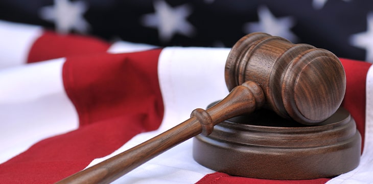 US Flag with a gavel