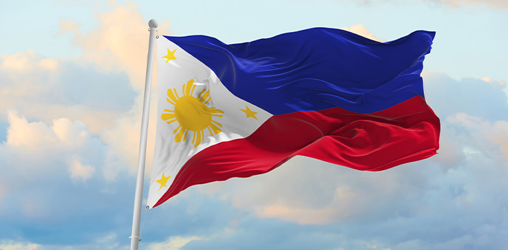 Large Philippines flag waving