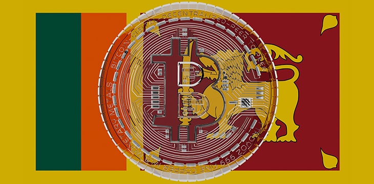 Sri Lanka Flag with Bitcoin