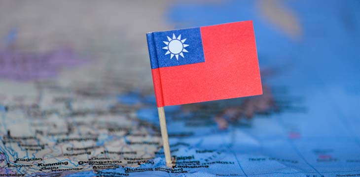 Map with flag of Taiwan
