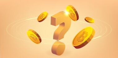Bitcoin gold coins with question mark sign