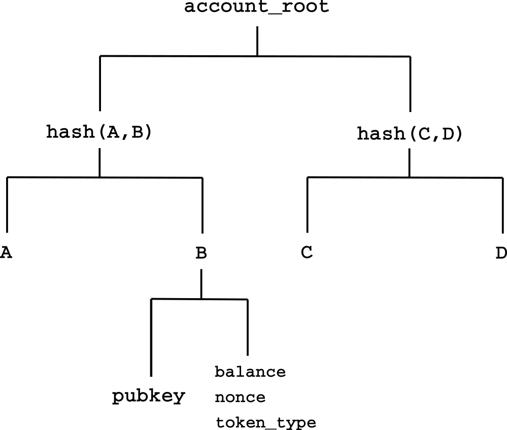 Accounts form a Merkle tree