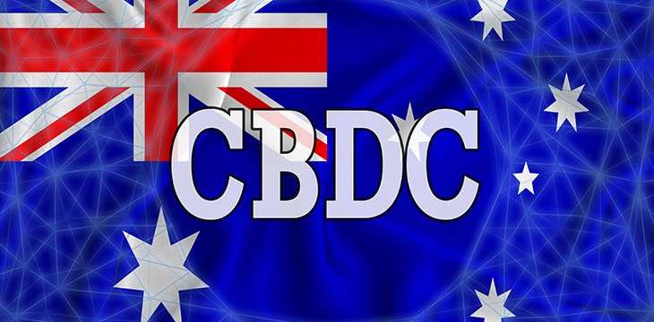 Australia flag with the inscription CBDC