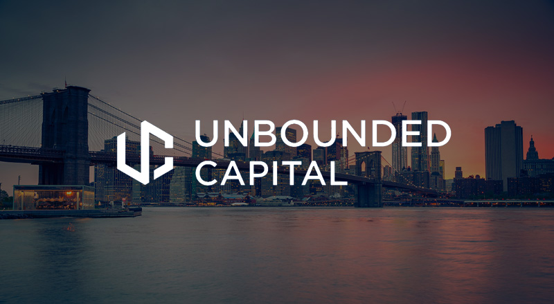 Unbounded Capital Logo Over New York Skyline