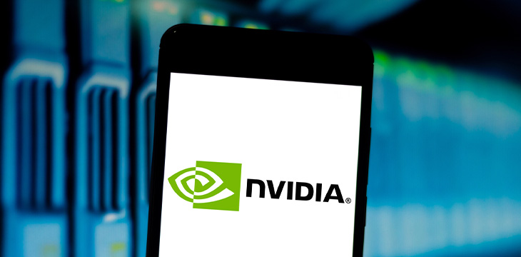 Nvidia logo on the screen of mobile phone