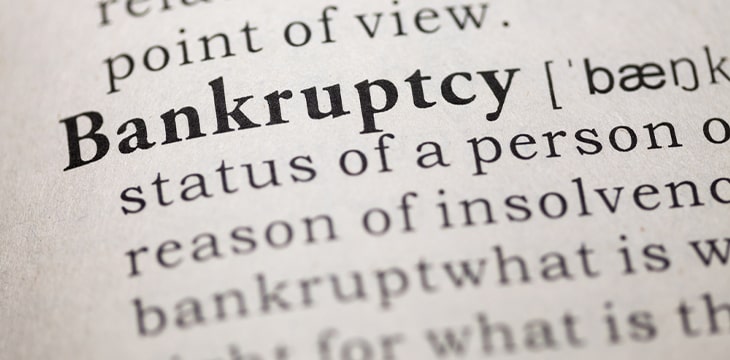 paper with bankruptcy text