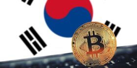 Korean flag and bitcoin