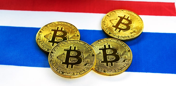 Thailand flag and bitcoins