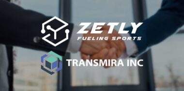 transmira and zetly logo over partnership background