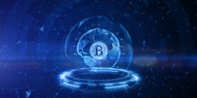 Bitcoin blockchain crypto currency digital encryption concept