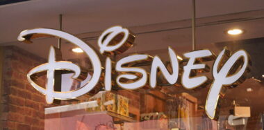Close-up view of the Disney store's sign in Venice