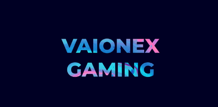 Vaionex Gaming text with dark blue background