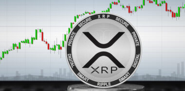 XRP cryptocurrency; XRP coin on the background